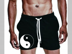 Jin Jang - Yin Yang - plavky s mot&iacute;vom - plavkov&eacute; p&aacute;nske kraťasy s pohodlnou gumou v p&aacute;se a &scaron;n&uacute;rkou na dotiahnutie vhodn&eacute; aj ako klasick&eacute; kraťasy na voľn&yacute; čas